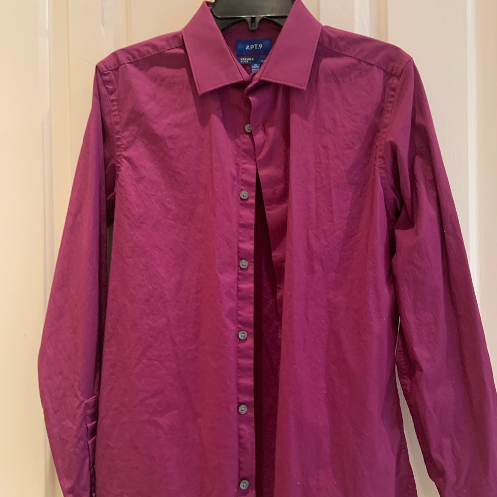 Mens slim fit long sleeve button down shirt